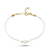 14ct Pearl Cord Gold Bracelet