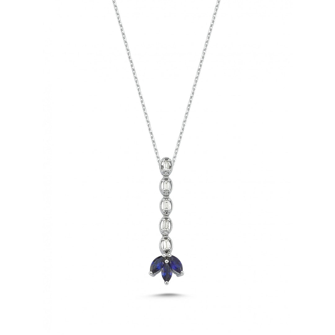 0.54 Karat Sapphire Diamond Necklace