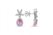 1.57 Karat Pink Sapphire Diamond Earrings