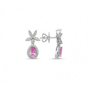 1.57 Karat Pink Sapphire Diamond Earrings