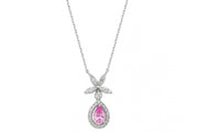 0.80 Karat Pink Sapphire Diamond Necklace