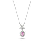 Load image into Gallery viewer, 0.80 Karat Pink Sapphire Diamond Necklace