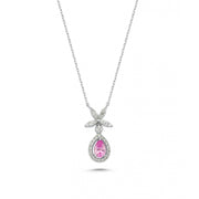 0.80 Karat Pink Sapphire Diamond Necklace