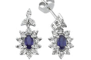 0.70 Karat Sapphire Diamond Earrings