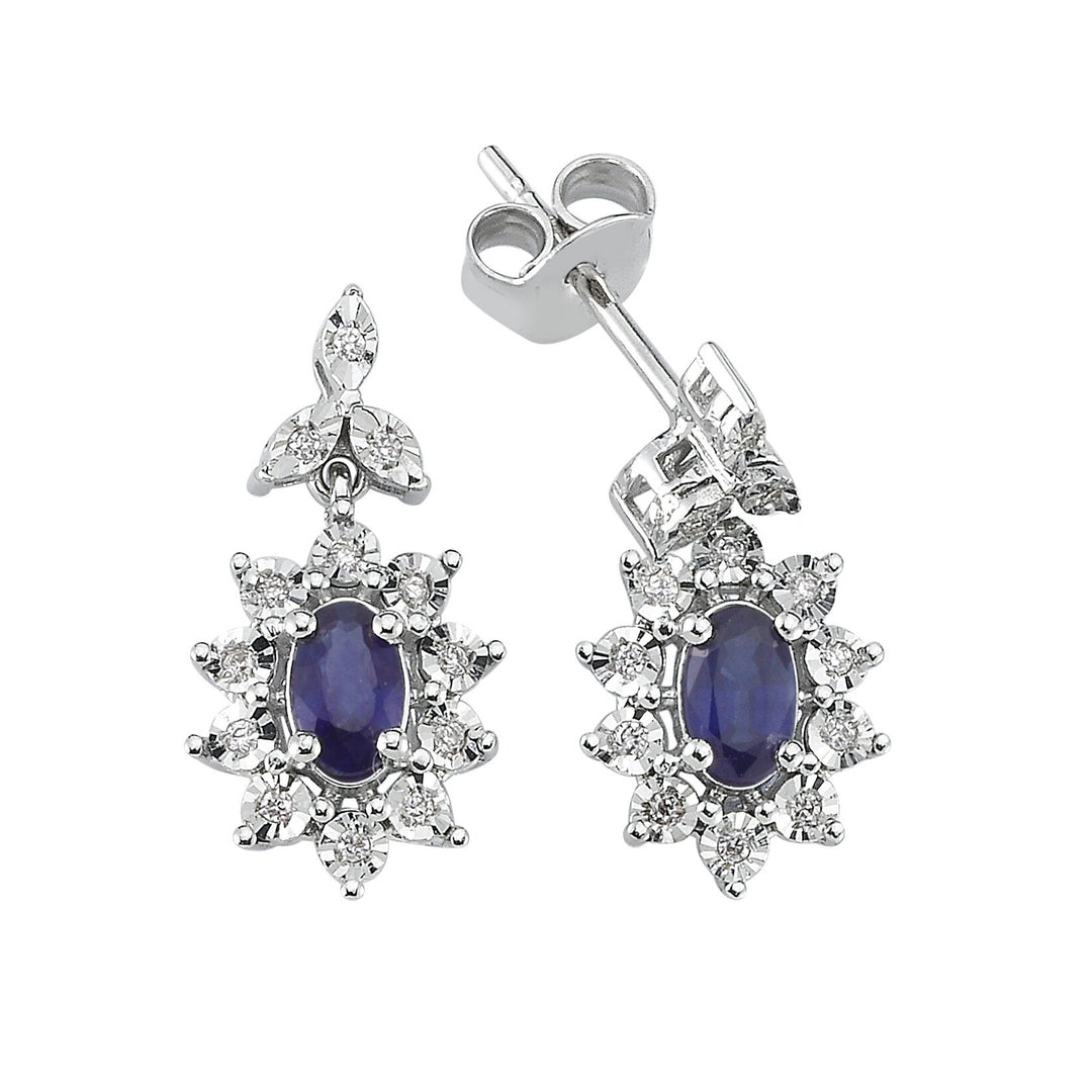 0.70 Karat Sapphire Diamond Earrings