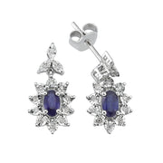 0.70 Karat Sapphire Diamond Earrings