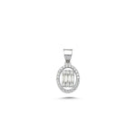 Load image into Gallery viewer, 14ct Baguette Stone Set Gold Pendant (Chain Not Included)