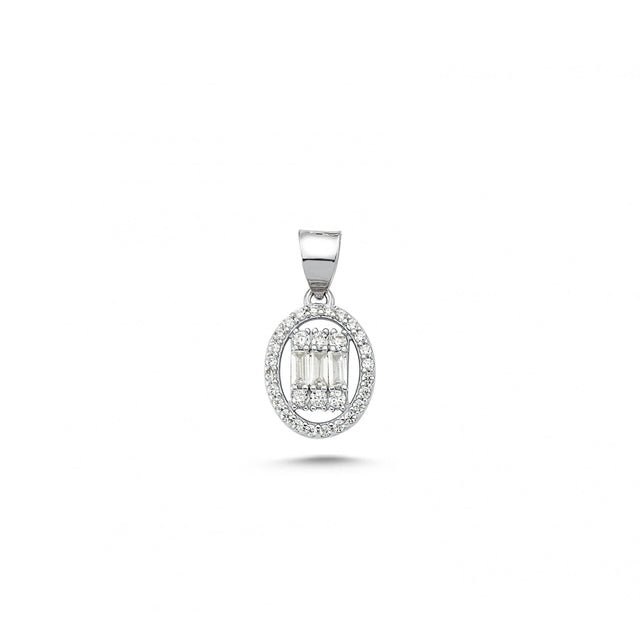 14ct Baguette Stone Set Gold Pendant (Chain Not Included)