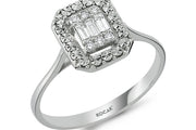 0.17 Karat Baguette Stone Set Diamond Ring