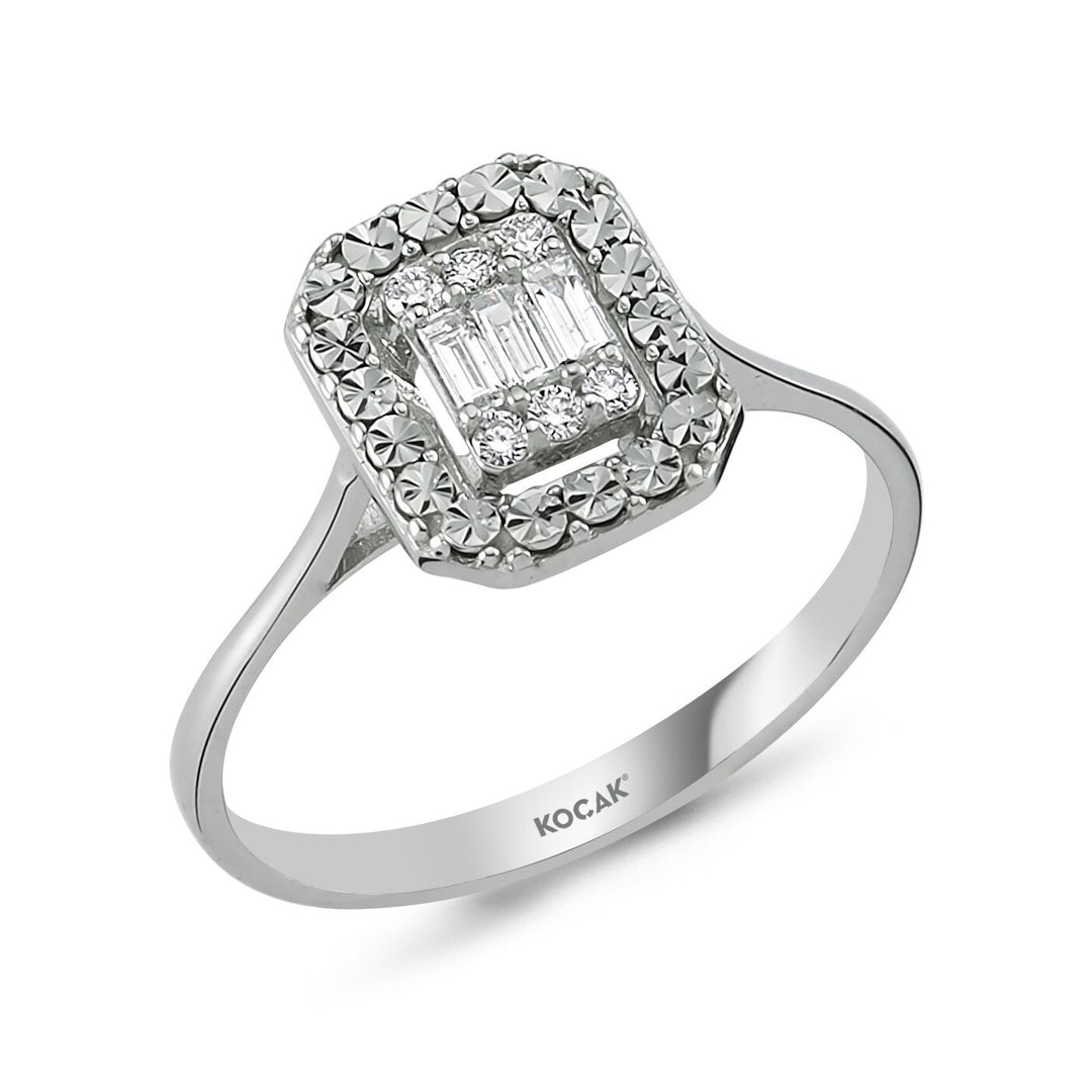0.17 Karat Baguette Stone Set Diamond Ring