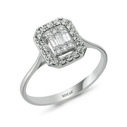 0.17 Karat Baguette Stone Set Diamond Ring