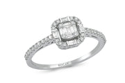 0.38 Karat Baguette Stone Set Diamond Ring