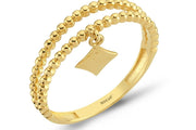 14ct Drop Hoop Ring