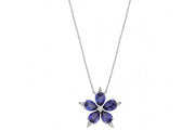 3.53 Karat Camellia Tanzanit Diamond Necklace