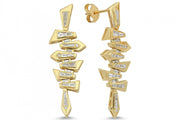 0.78 Karat Baguette Stone Set Diamond Earrings