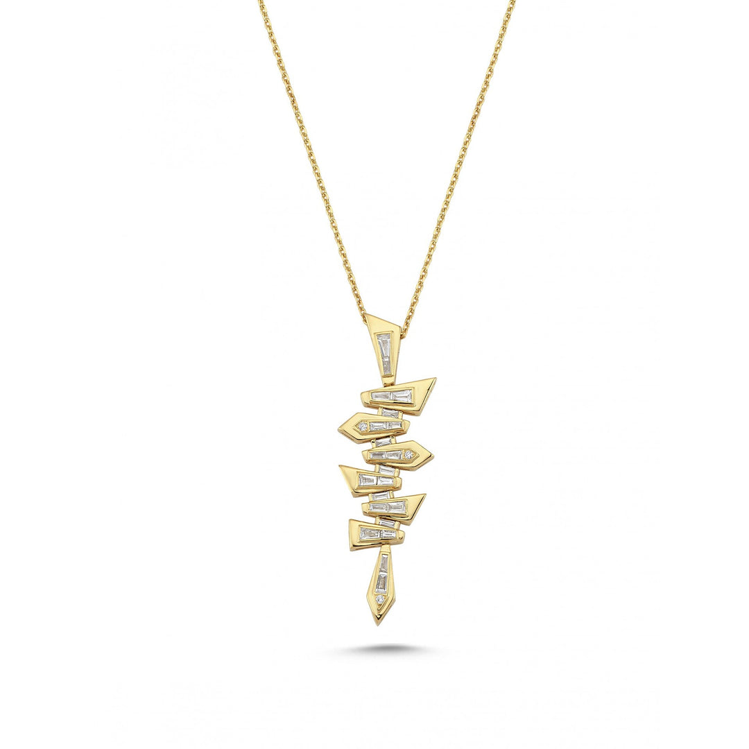 0.37 Karat Baguette Stone Set Diamond Necklace