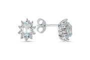 0.76 Karat Akuamarin Diamond Earrings
