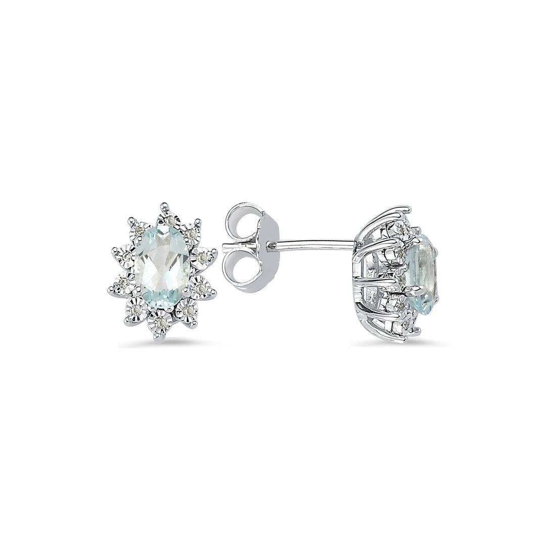 0.76 Karat Akuamarin Diamond Earrings