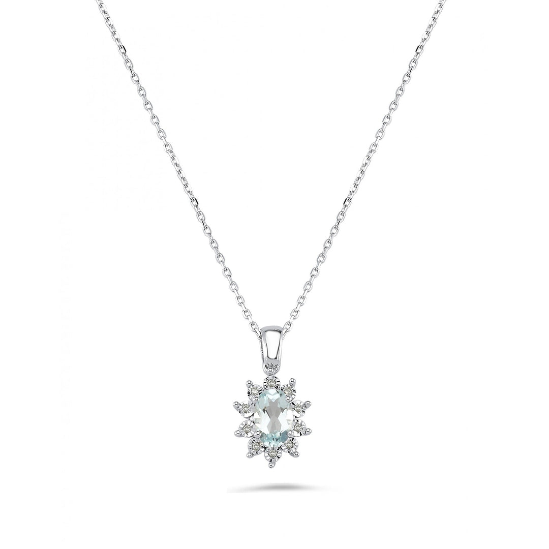 0.46 Karat Akuamarin Diamond Necklace