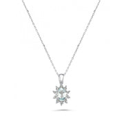 0.46 Karat Akuamarin Diamond Necklace