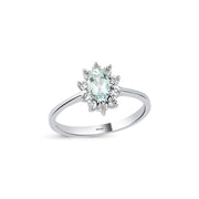 0.46 Karat Akuamarin Diamond Ring
