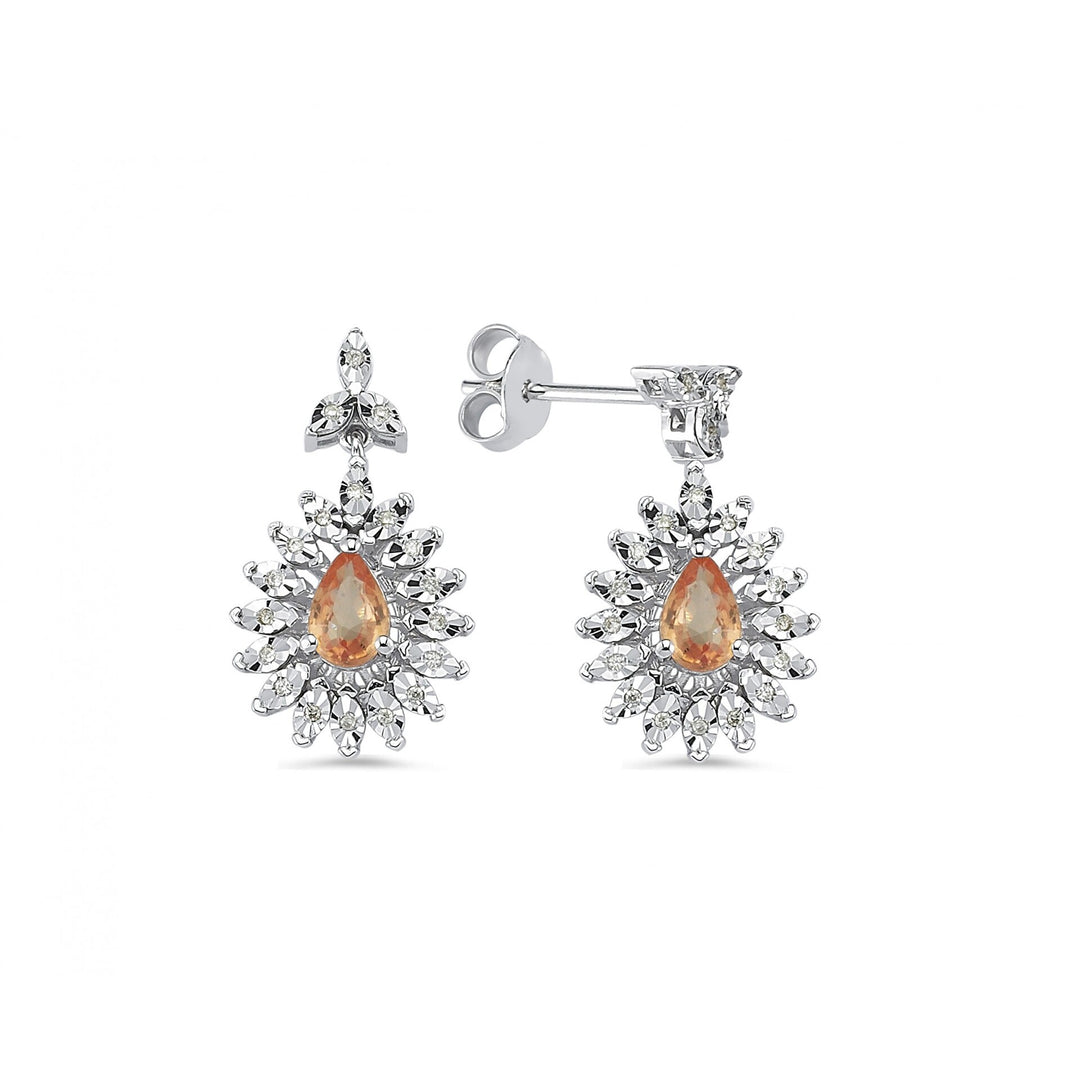 0.98 Karat Sapphire Diamond Earrings