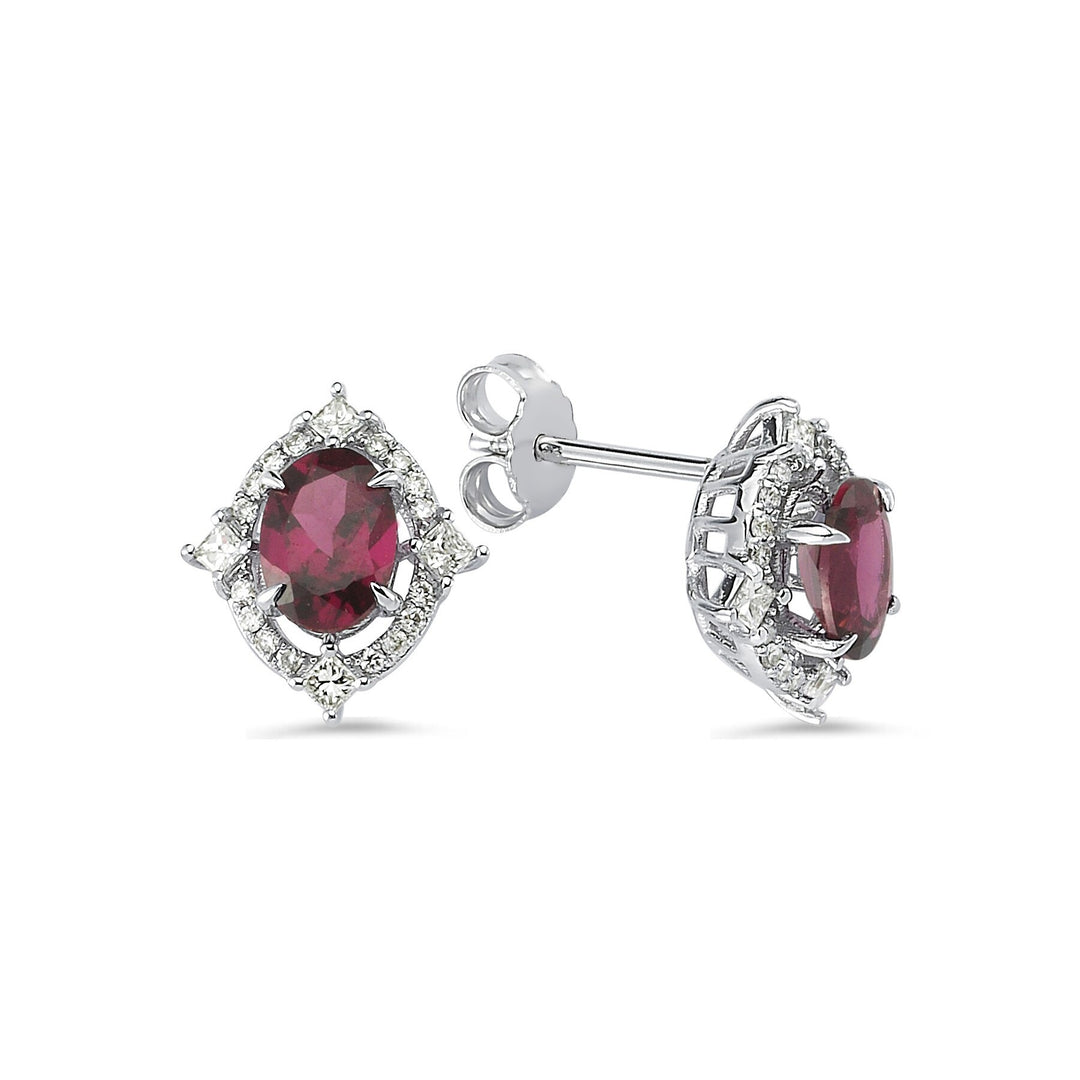 2.27 Karat Rhodolite Diamond Earrings