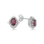2.27 Karat Rhodolite Diamond Earrings