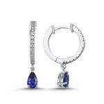 Load image into Gallery viewer, 0.78 Karat Sapphire Diamond Earrings