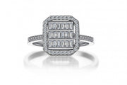 0.39 Karat Baguette Stone Set One Diamond Ring