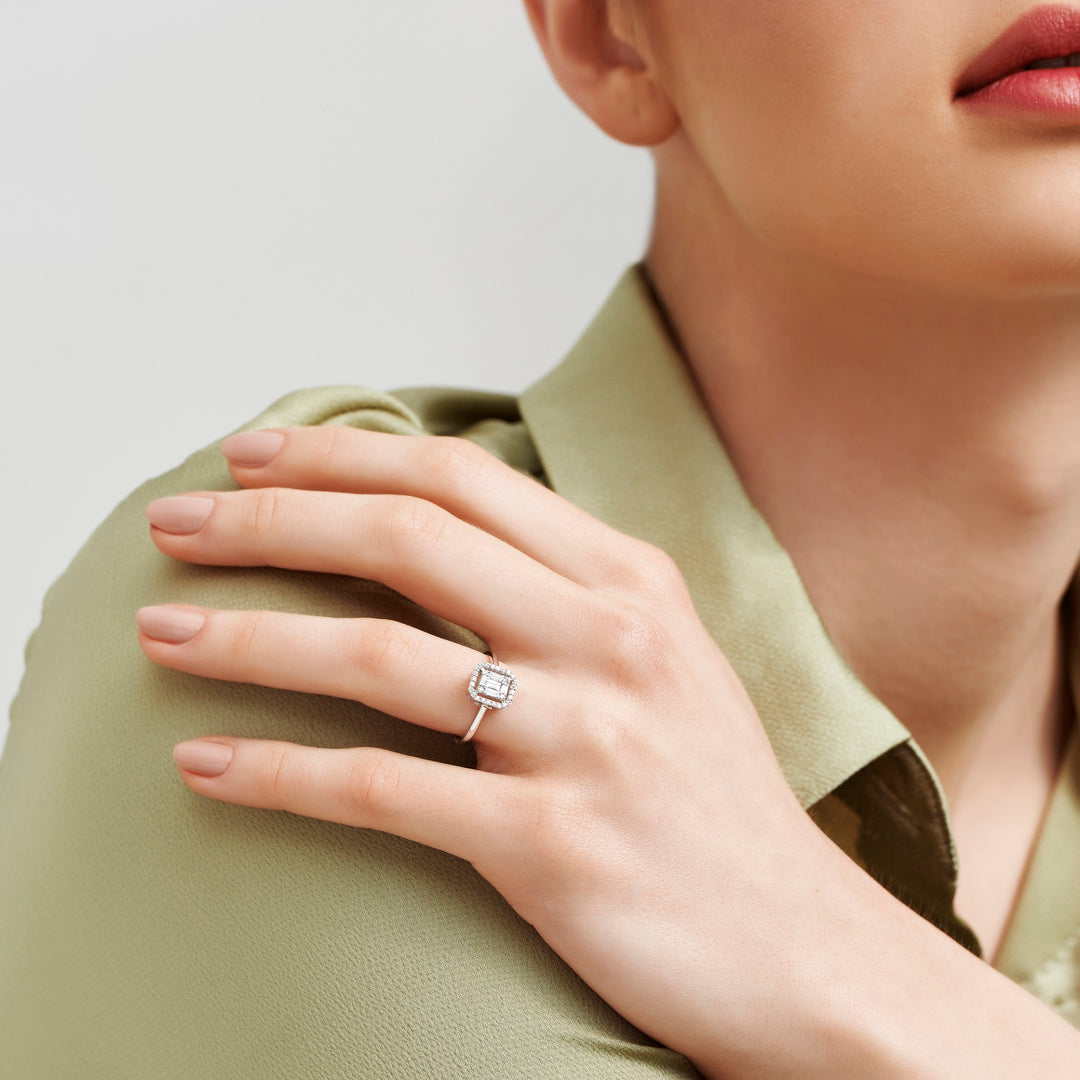 0.15 Karat Baguette Diamond Ring
