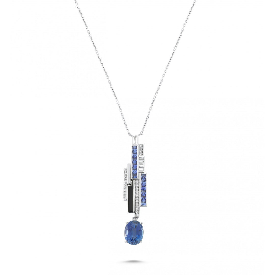 4.03 Karat Tanzanit Diamond Necklace