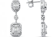 0.45 Karat Baguette Stone Set Diamond Earrings