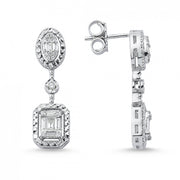 0.45 Karat Baguette Stone Set Diamond Earrings