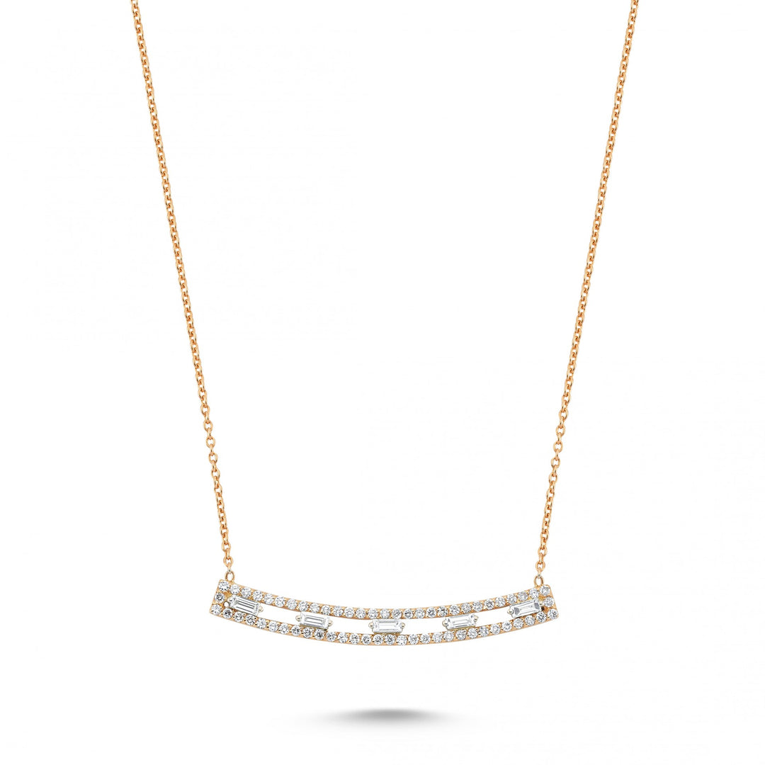 0.50 Karat Baguette Stone Set Diamond Necklace