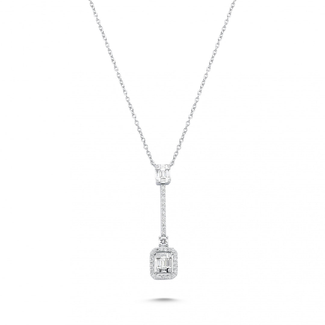 0.46 Karat Baguette Stone Set Diamond Necklace