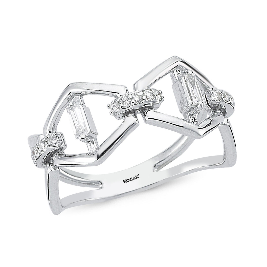 0.18 Karat Baguette Stone Set Diamond Ring