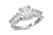 0.96 Karat Baguette Stone Set Diamond Ring