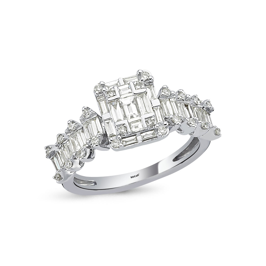 0.96 Karat Baguette Stone Set Diamond Ring