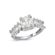 0.96 Karat Baguette Stone Set Diamond Ring