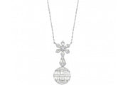 1.11 Karat Baguette Stone Set Diamond Necklace
