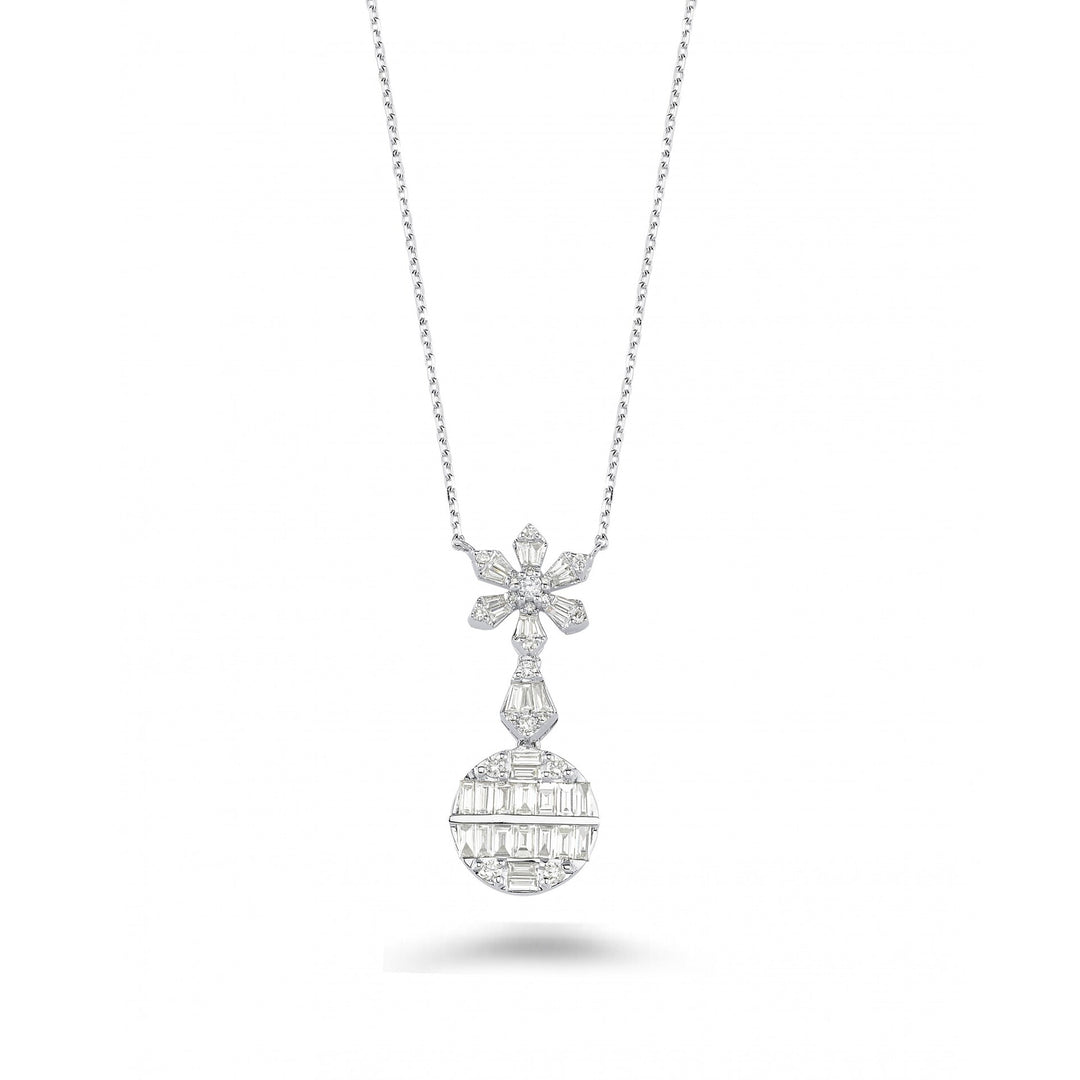 1.11 Karat Baguette Stone Set Diamond Necklace