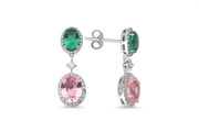 5.11 Karat Rose Kuvars Diamond Earrings