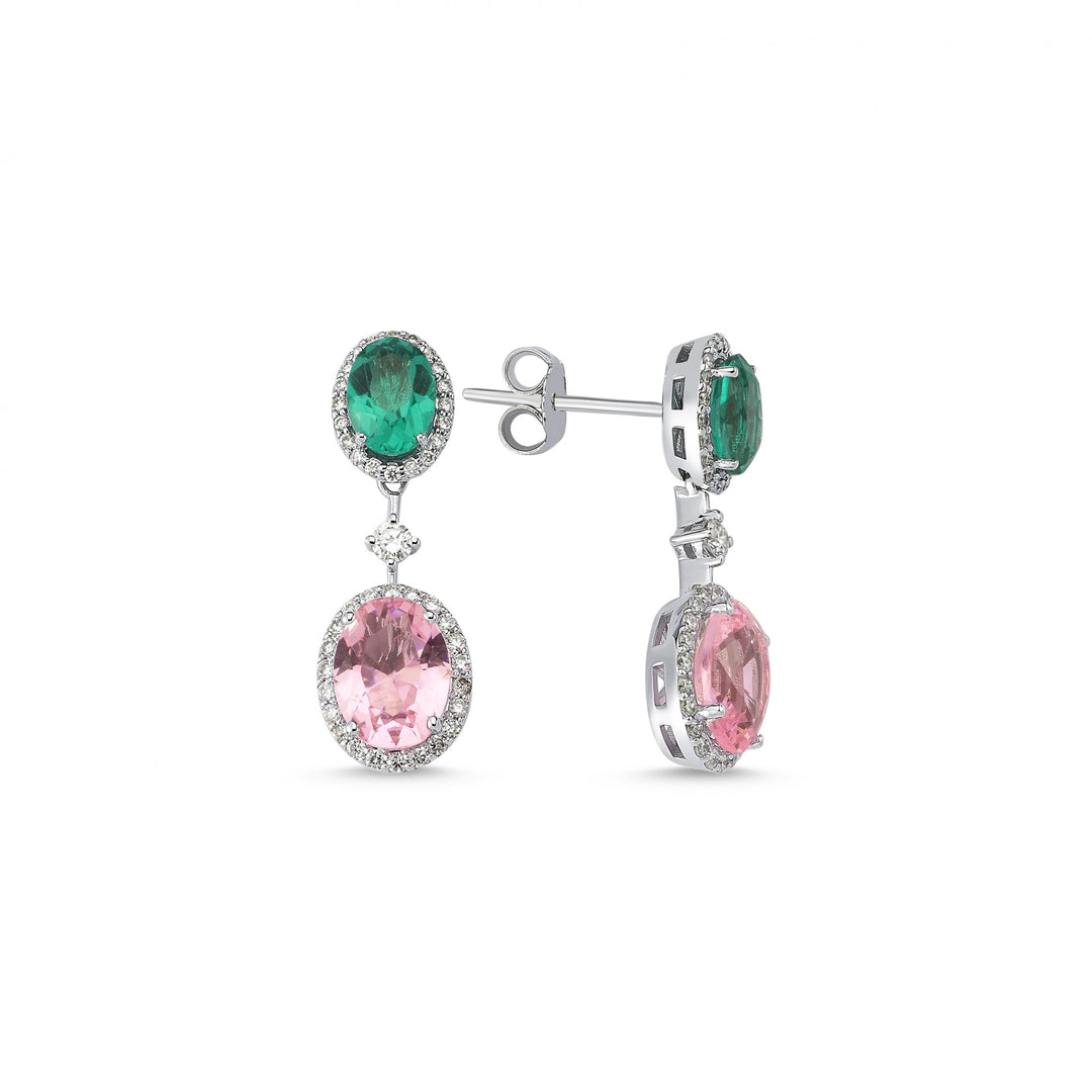 5.11 Karat Rose Kuvars Diamond Earrings