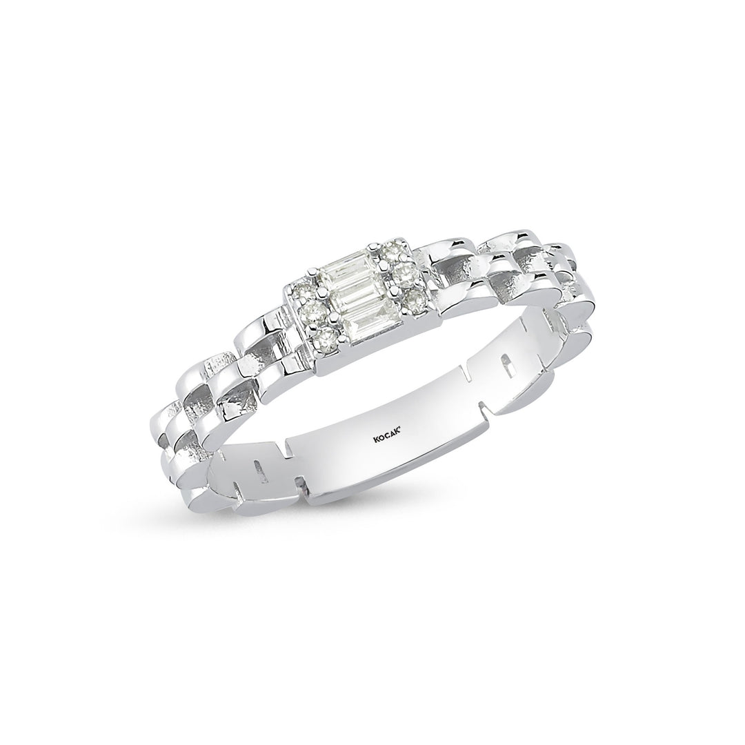 0.12 Karat Baguette Stone Set Diamond Ring