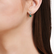 1.75 Karat Diamond Emerald Earrings