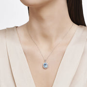 4.58 Karat Mavi Topaz Diamond Necklace