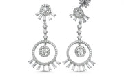 1.55 Karat Baguette Stone Set Diamond Earrings