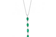 0.90 Karat Emerald Diamond Necklace