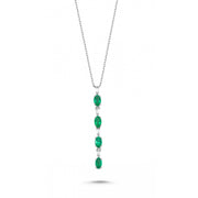 0.90 Karat Emerald Diamond Necklace